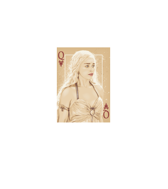 Queen Card model alb pe tricou