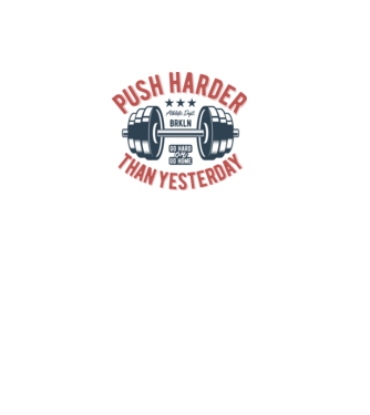 push harder model gri pe tricou