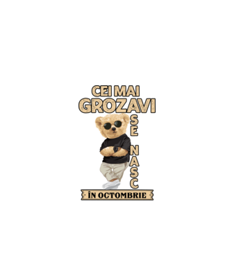 Teddy cel cool octombrie model negru pe tricou