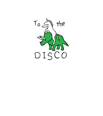 To the disco! model alb pe tricou