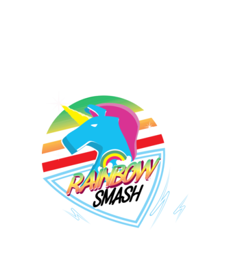 Rainbow smash model negru pe tricou