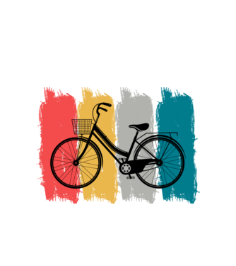 Retro city bike model alb pe tricou