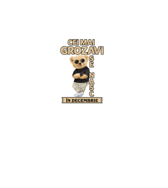 Teddy cel cool decembrie model negru pe tricou