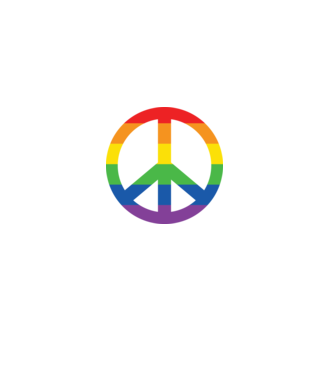 Peace pride model alb pe tricou
