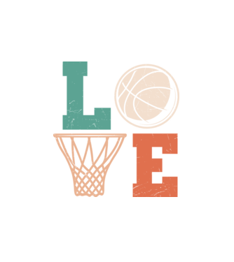LOVE basketball model alb pe tricou