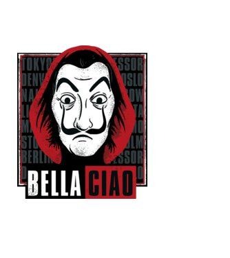 bella ciao dali model negru pe tricou