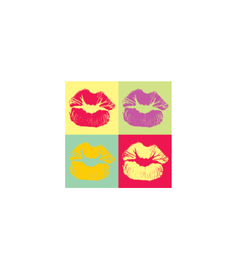 Pop Art Kiss model gri pe tricou