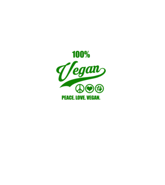 100% vegan model negru pe tricou