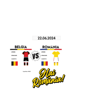 BEL-ROM euro 2024 calendar  model negru pe tricou
