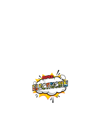 Super Electrician model alb pe tricou