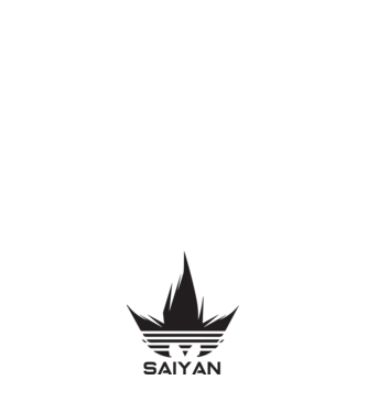 saiyan logo model alb pe tricou