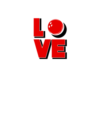 Love bowling model gri pe tricou