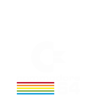 Commodore 64 logo on black model negru pe tricou