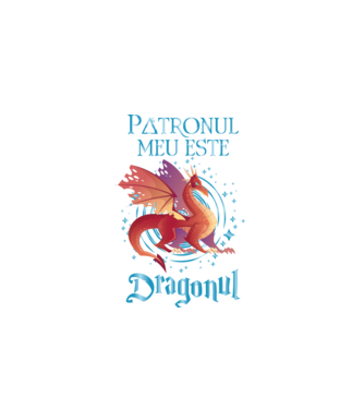 Patronul meu este DRAGONUL model negru pe tricou