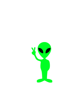UFO Alien model alb pe tricou