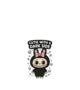 Cutie with a dark side model alb pe tricou