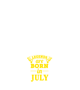 Legends are born in July model alb pe tricou