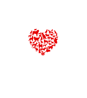 Doggy heart model alb pe tricou