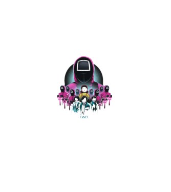 squid game crew model negru pe tricou