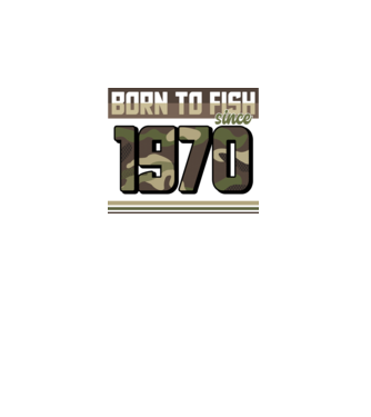 Born to fish since 1970 model negru pe tricou