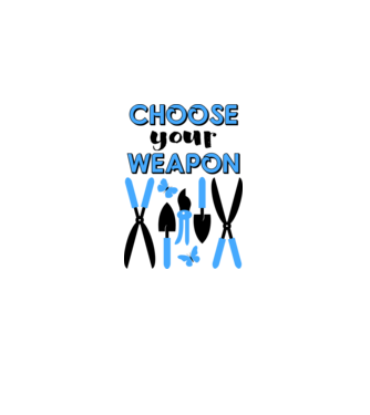 Choose your weapon model alb pe tricou