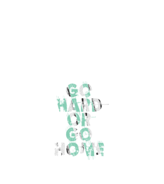 Go Hard or Go Home model negru pe tricou