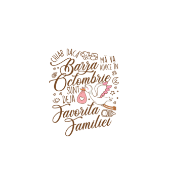Favorita familiei OCTOMBRIE model alb pe tricou