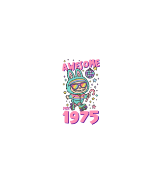 Awesome since 1975 - Labubu model negru pe tricou