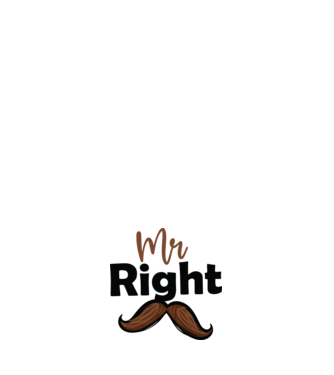 Mr right model negru pe tricou