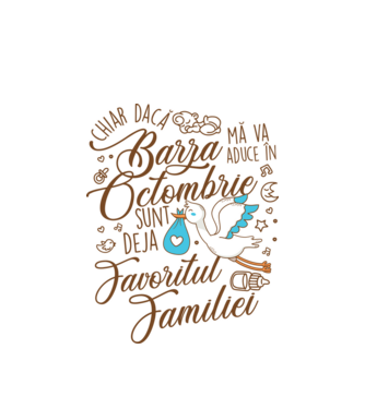 Favoritul familiei OCTOMBRIE model alb pe tricou