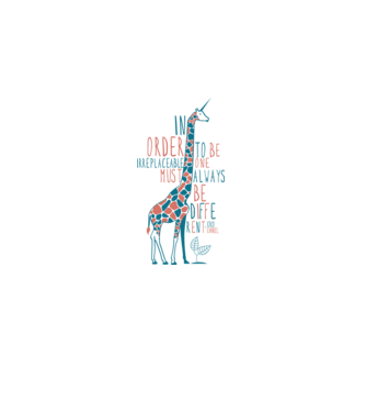 Giraffe model alb pe tricou