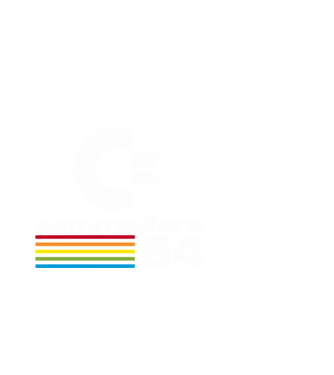Commodore 64 logo on black model alb pe tricou