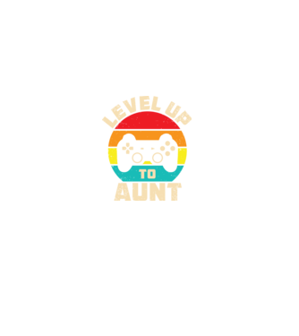Level Up Aunt model negru pe tricou