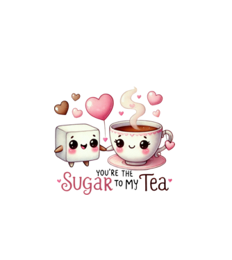 Sugar to my Tea model alb pe tricou