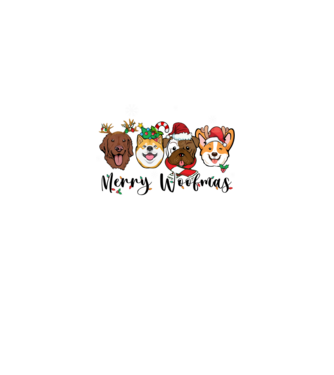 Merry woofmas 2 model alb pe tricou