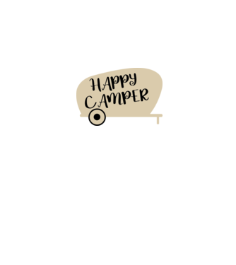 Happy camper text model negru pe tricou