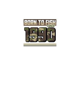 Born to fish since 1990 model negru pe tricou