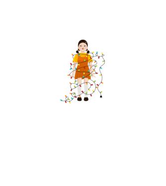 doll squid game model alb pe tricou