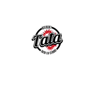 Atenție! Tata la ceaun! model alb pe tricou