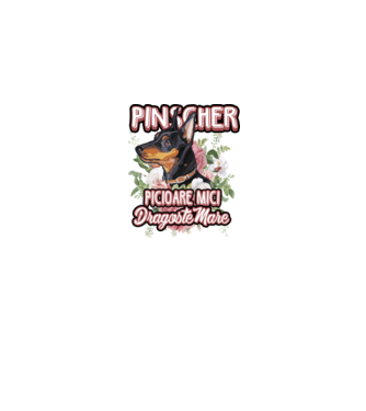Pinscher picioare mici dragoste mare model gri pe tricou