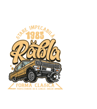 Rablă 1985 model negru pe tricou
