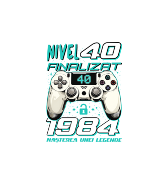 Nivel finalizat 40 1985 model alb pe tricou