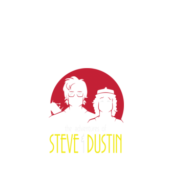 steve and dustin model negru pe tricou