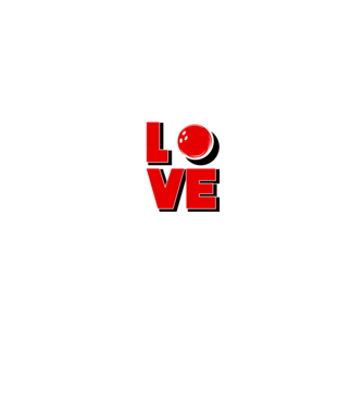 Love bowling model alb/roșu pe tricou