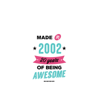 MADE in 2002 model alb pe tricou