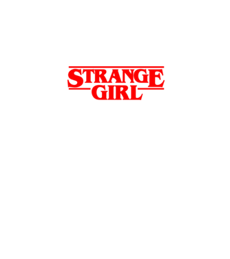 strange girl model negru pe tricou