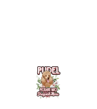 Pudel picioare mici dragoste mare model negru pe tricou