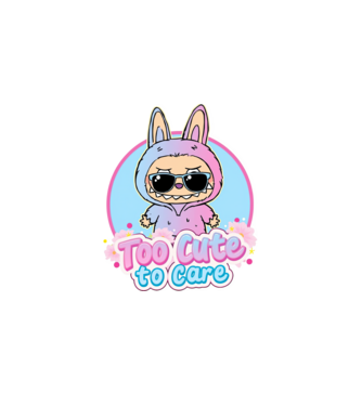 Too cute to care model alb pe tricou
