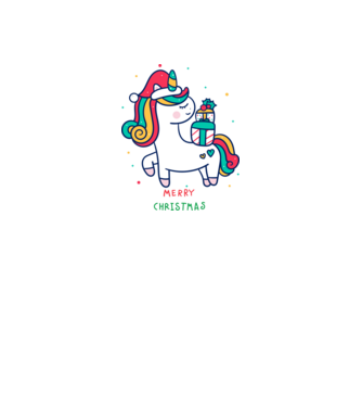 merry christmas unicorn model negru pe tricou