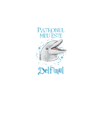 Patronul meu este DELFINUL model negru pe tricou